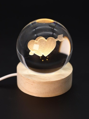 Ночник 3D iLikeGift Two hearts 149-025