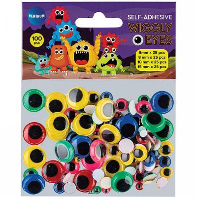 Фото Глаза декоративные Centrum самоклеящиеся круглые пластик 5,8,10,15 мм, 100 шт цветные 81170 от производителя, с доставкой по Хабаровску