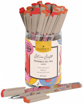 Фото Ручка гел. 0,5 синяя Пиши-стирай LOREX HIPPIE Slim Soft LXEPSS-HE1 от производителя, с доставкой по Хабаровску
