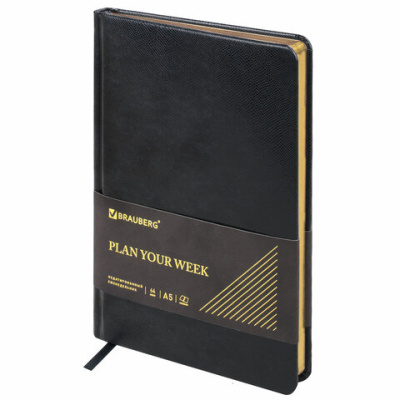Фото Еженедельник А5 без дат BRAUBERG Iguana 128стр иск кожа черный 114478 от производителя, с доставкой по Хабаровску
