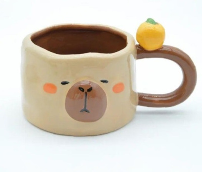 Кружка керамическая 500гр iLikeGift Удивительная капибара коричневая FC242579