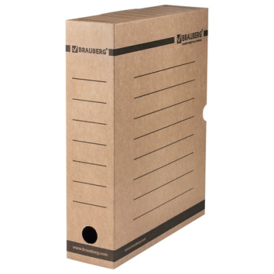 Фото Архивный короб с клапаном 75х325х260мм А4 микрогофрокартон бурый BRAUBERG 126509 от производителя, с доставкой по Хабаровску