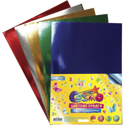 Фото Набор цв бумаги А4 5л 5цв металлизированная самоклеящаяся deVENTE 8040505 от производителя, с доставкой по Хабаровску