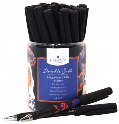 Фото Ручка шар 0,7 синяя с грипом игольчатый узел LOREX BLESSED Double Soft LXOPDS-BL  от производителя, с доставкой по Хабаровску