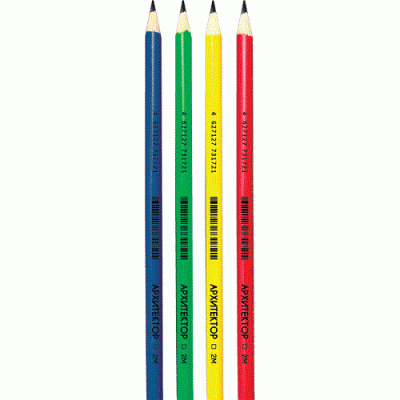 Фото Карандаш чернографитный 2B без ластика deVENTE АРХИТЕКТОР ассорти 5032708 от производителя, с доставкой по Хабаровску