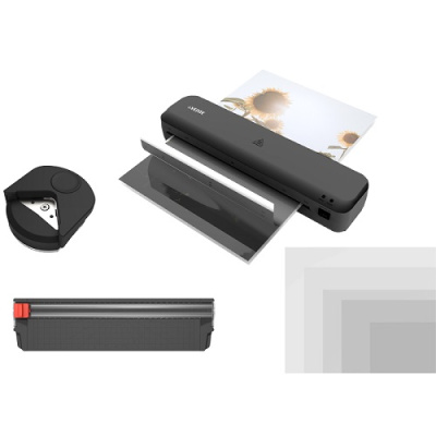 Фото Ламинатор (+ резак) deVENTE DV330KIT ( А4, 75-125мкн, 30см-мин.) черный 4201400 от производителя, с доставкой по Хабаровску