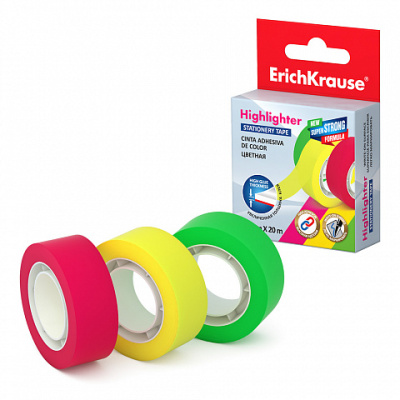 Фото Скотч 18мм 20м цветной ErichKrause Highlighter ассорти 40200 от производителя, с доставкой по Хабаровску