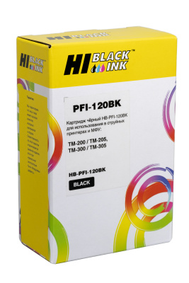 Картридж Hi-Black (PFI-120BK) для Canon TM-200/205/300/305, Black