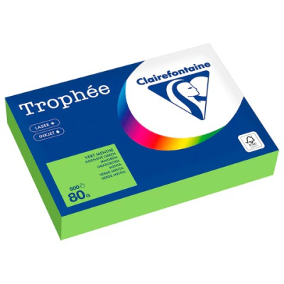 Бумага цветная А4 80г 500л интенсив ярко-зеленая CLAIREFONTAINE 1875C 1875PC 116720
