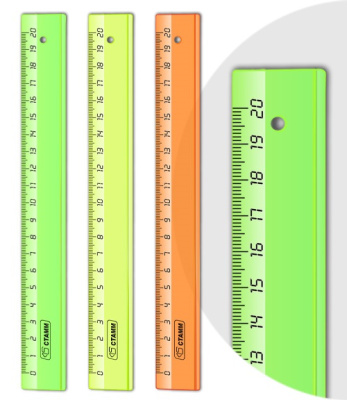 Фото Линейка 20см пластиковая СТАММ Neon Cristal неон ассорти ЛН12 от производителя, с доставкой по Хабаровску