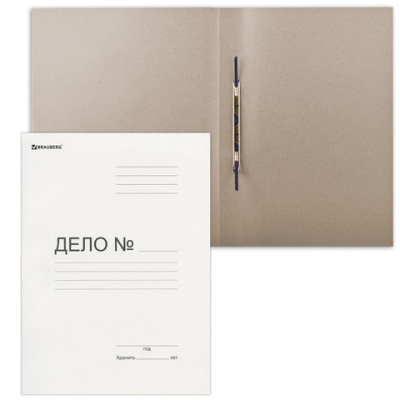 Фото Скоросшиватель Дело 400гр немелованный белый BRAUBERG 126524  от производителя, с доставкой по Хабаровску