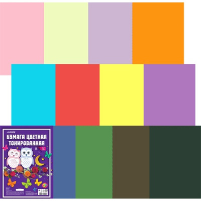 Фото Набор цв бумаги А4 12л 12цв deVENTE тонированная 8114900  от производителя, с доставкой по Хабаровску