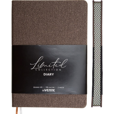 Фото Ежедневник А5 без дат deVENTE Tweed 272стр иск кожа цветной срез коричневый 2234656 от производителя, с доставкой по Хабаровску