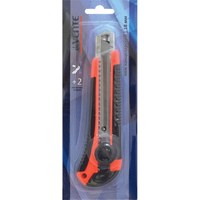 Фото Нож канц 18мм deVENTE каучуковые вставки+2зап лезвия 4090403 от производителя, с доставкой по Хабаровску