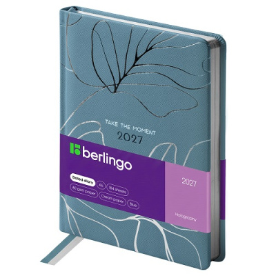 Фото Ежедневник А5 2027 Berlingo Holography 368стр иск кожа голубой DD7_F0032 от производителя, с доставкой по Хабаровску
