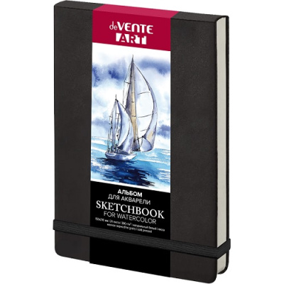 Фото Скетчбук 24л А5 на сшивке акварельная бумага 300г/м deVENTE ART Black 2134328  от производителя, с доставкой по Хабаровску