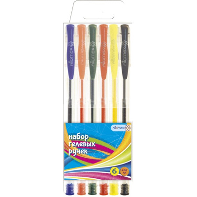Фото Набор гел ручек 6цв 0,5мм Attomex 5051642 от производителя, с доставкой по Хабаровску