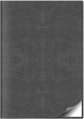 Фото Ежедневник 2026 Lamark Croco FLEX A5 серый, 320 стр., искусственная кожа,перфорация угла, ляссе, бел от производителя, с доставкой по Хабаровску