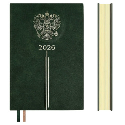 Фото Ежедневник А5 2026 ESCALADA Тиволи 352стр иск кожа зеленый 70252 от производителя, с доставкой по Хабаровску