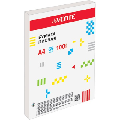 Бумага А4 65г 100л 92% deVENTE писчая белая 2071200