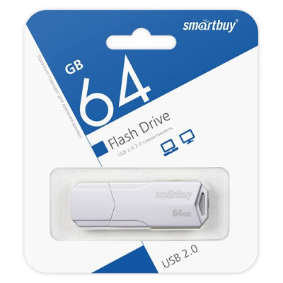 Фото Флэш-накопитель 64Gb SMARTBUY Clue белый SB64GBCLU-W 376303 от производителя, с доставкой по Хабаровску