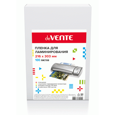 Фото Пленка для ламинирования А4 (216х303мм) 175мкм 100л deVENTE 4122307 от производителя, с доставкой по Хабаровску