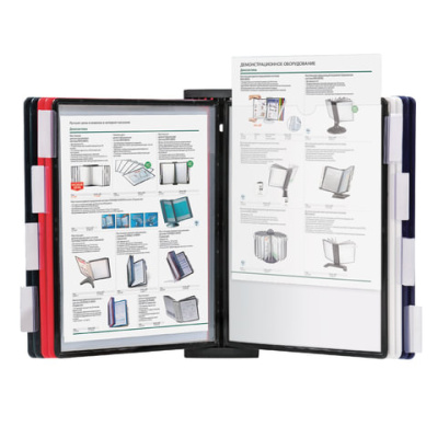 Фото Дисплей-система А4 настенная BRAUBERG SOLID 10 панелей черная (цветные панели) 236721 от производителя, с доставкой по Хабаровску