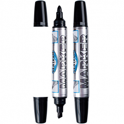 Фото Маркер перм черный круглый тонкий/пулевидный Centrum  двухсторонний 84120 от производителя, с доставкой по Хабаровску