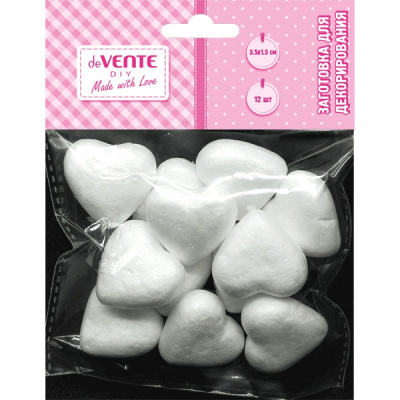 Фото Набор из пенополистирола deVENTE Сердца 35x15мм 12шт 8003912 от производителя, с доставкой по Хабаровску