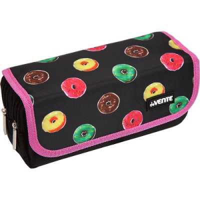 Фото Пенал 2отд deVENTE  Donuts 20,5x9,5x7см прямоугольный с карманом текстиль 7029206  от производителя, с доставкой по Хабаровску