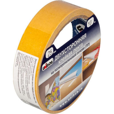 Фото Скотч 25мм 10м двусторонний полипропилен 600852 от производителя, с доставкой по Хабаровску