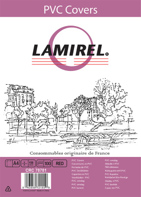 Фото Обложки Lamirel Transparent A4, PVC, красные, 150мкм, 100 шт., шт от производителя, с доставкой по Хабаровску