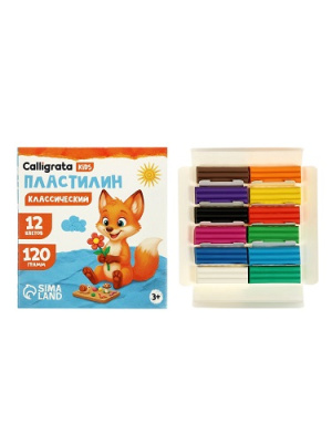 Фото Пластилин 12цв 120г Calligrata kids классический 4774913 от производителя, с доставкой по Хабаровску