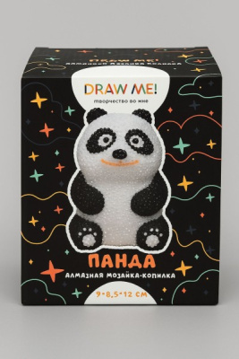Фото Алмазная мозайка на копилке Draw Me! Panda 9х8.5х12см 156-TH031 от производителя, с доставкой по Хабаровску