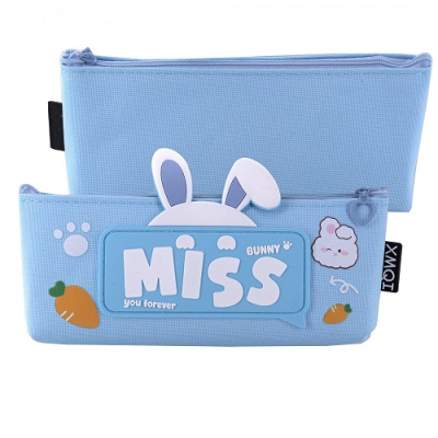 Фото Пенал Alingar Bunny miss you forever 21x9см прямоугольный голубой AL11360 от производителя, с доставкой по Хабаровску
