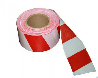 Фото Лента сигнальная 50ммх200м бело-красная от производителя, с доставкой по Хабаровску