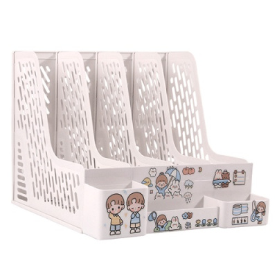 Фото Файл для бумаг 4-х секционный пластик с органайзером белый deVENTE Universal 4102207 от производителя, с доставкой по Хабаровску