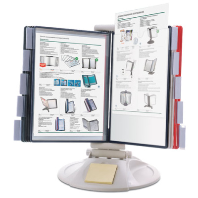 Фото Дисплей-система А4 настольная BRAUBERG SOLID 10 панелей серая (цветные панели) 236715 от производителя, с доставкой по Хабаровску