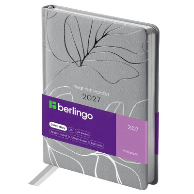 Фото Ежедневник А5 2027 Berlingo Holography 368стр иск кожа светло-серый DD7_F0030 от производителя, с доставкой по Хабаровску
