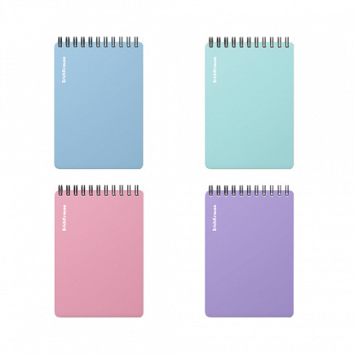 Фото Блокнот А7 80л клетка на гребне пластиковая обложка ErichKrause Pastel 60677 от производителя, с доставкой по Хабаровску