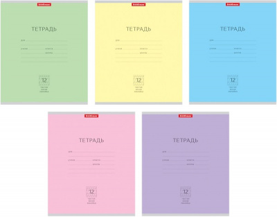 Фото Тетрадь 12л частая косая линейка ErichKrause Классика ассорти 44596 от производителя, с доставкой по Хабаровску