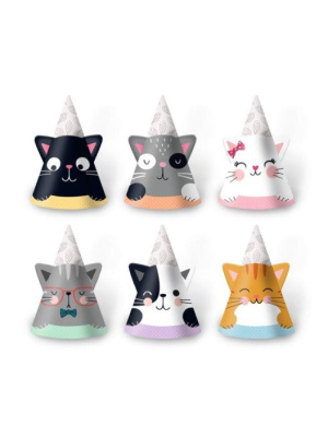 Фото Набор бумажных колпачков 6шт Кошки с ушками 307723 от производителя, с доставкой по Хабаровску