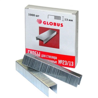 Фото Скобы для степлера №23/13 Globus оцинкованные С23/13-1000 4141803 от производителя, с доставкой по Хабаровску