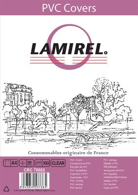 Фото Обложки Lamirel Transparent A4, PVC, прозрачные, 200мкм, 100шт, шт от производителя, с доставкой по Хабаровску