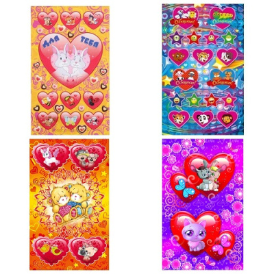 Фото Наклейки Сердечки ассорти от производителя, с доставкой по Хабаровску