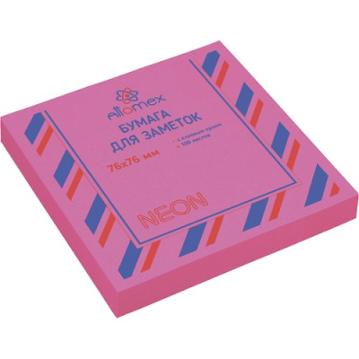 Фото Липкий блок 76х76мм 100л Attomex малиновый неон 2010915 от производителя, с доставкой по Хабаровску