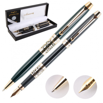 Фото Набор подарочный ручка шар+перо MANZONI Venezia корпус черный AP009BF от производителя, с доставкой по Хабаровску