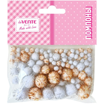 Фото Набор Помпонов deVENTE DIY Glitter Pompoms10-30мм 100шт блестящие 8000501 от производителя, с доставкой по Хабаровску