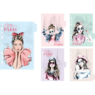 Фото Разделитель пластиковый А5 5цв deVENTE Emmy in Paris 3051303 от производителя, с доставкой по Хабаровску