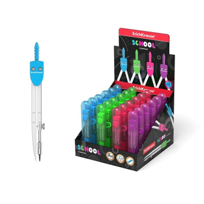 Фото Циркуль металлический ErichKrause School 120мм в футляре 31526 от производителя, с доставкой по Хабаровску